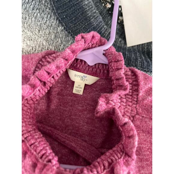 knit blouse sweater mauve pink raspberry women's 1x keyhole soft easy to wear - Picture 7 of 16